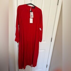 NWT Isabelle Marant Long Sleeve Midi Dress Vibrant Red Euro size 36 or Small